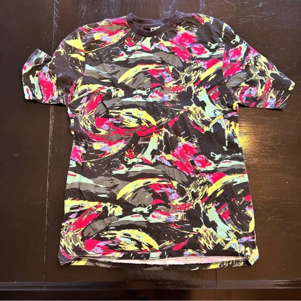CSG Colorful T-Shirt Neon Art Pop Club Party Fit Tie Dye Bright Loud Print